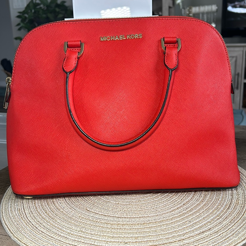 Michael Kors Cindy Large Dome Satchel with Crossbody Strap